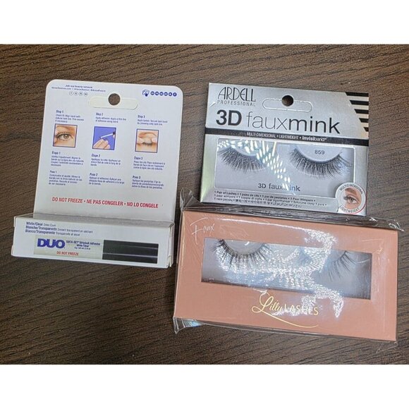 Lilly Lashes Faux Mink 3D Strip Lashes & Ardell Professional Fauxmink Lashes 859 - Picture 1 of 10